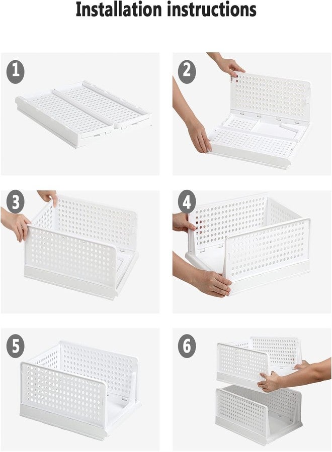 PULSBERY Foldable Clothes Organizer for Cupboard,Multipurpose Plastic Clothes Organizer for Wardrobe (Cloth Storage Wardrobe Organizer) (4 Layer) - Image 3